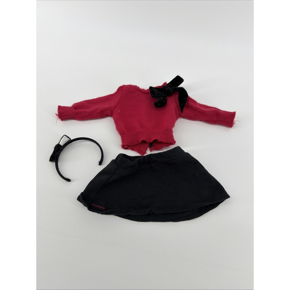 American Girl Doll Sparkle Bow Sweater Outfit Sweater Skirt‎ Headband